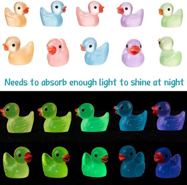 100 stk Lysende Tiny Ducks Sæt Dekoration Realistisk Form Holdbar Resin Yndige Ænder til Jul Fødselsdagsfest Børnenes Dag