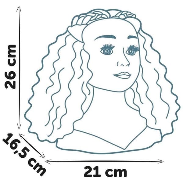 Smoby - Afro hårstylinghuvud - Lätt att styla - 23 realistiska accessoarer - Värmekänsliga läppar - Förvaringslucka
