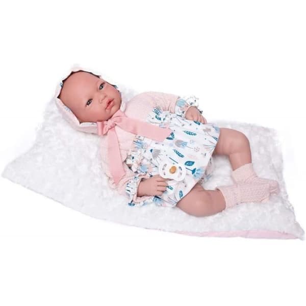 Guca Doll - Reborn Lola Doll med blomklänning och kondom. 46 cm, Flerfärgad (18048) 2128