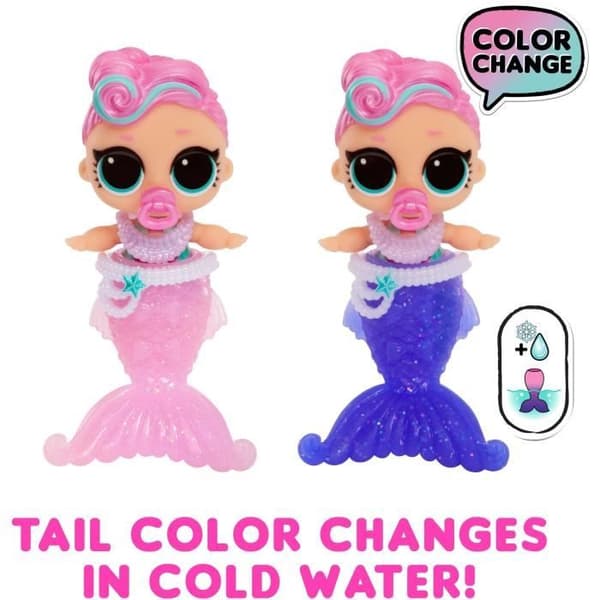 LOL Surprise - Baby Mermaids - Sjöjungfrusvans ändrar färg - 8 tecken att samla - Slumpmässigt