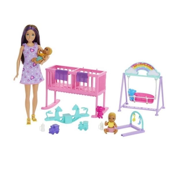 Barbie-The Twins' Room-Skipper box set, bebisar och tillbehör HXM99