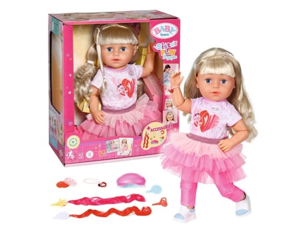 BABY born Sister Play & Style 43cm, Stor dukke, Jente, 4 år, Gutt/Jente, 430 mm, Flerfarget