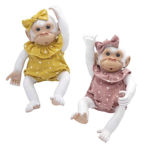 Rosa Toys Genfødt Abe Med Romper 35 Cm
