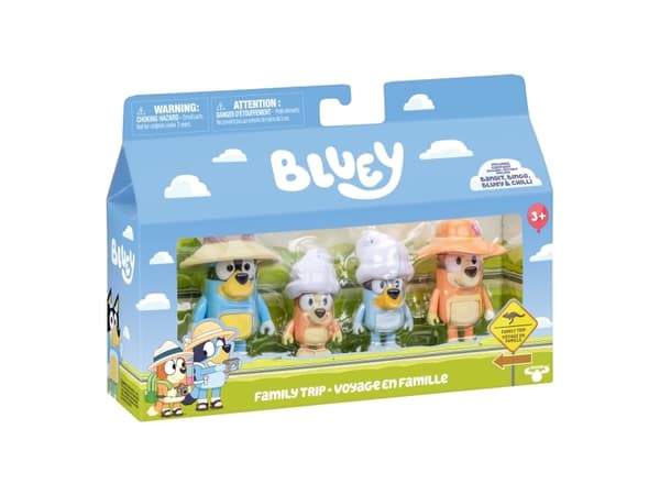 BLUEY Holiday Figure 4pk Family Trip