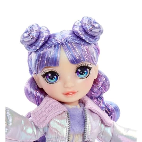 Rainbow High - Winter Wonderland - 1 27 cm modedocka (violett) - 1 magisk outfit och tillbehör - Snögubbe att skapa