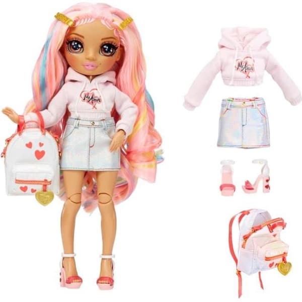 Rainbow High Junior High S3 - Rainbow Fashion Doll 22cm - Kia Hart (Rosa)