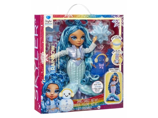 MGA Rainbow High Winter Wonderland Skyler-nukke, sininen