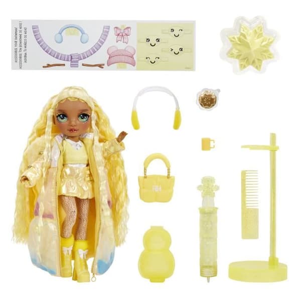 Rainbow High - Winter Wonderland - Gul - Avslöja din färg - Skapa din egen snögubbe - Från 4 år