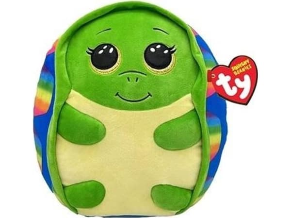 TY INC. maskot-kudde TY Squishy Mössor SHRUGS regnbåge sköldpadda 22cm 39263