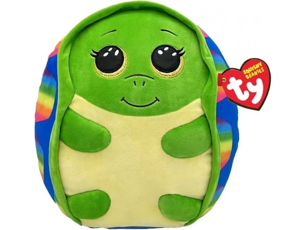 TY INC. maskot-kudde TY Squishy Mössor SHRUGS regnbåge sköldpadda 22cm 39263