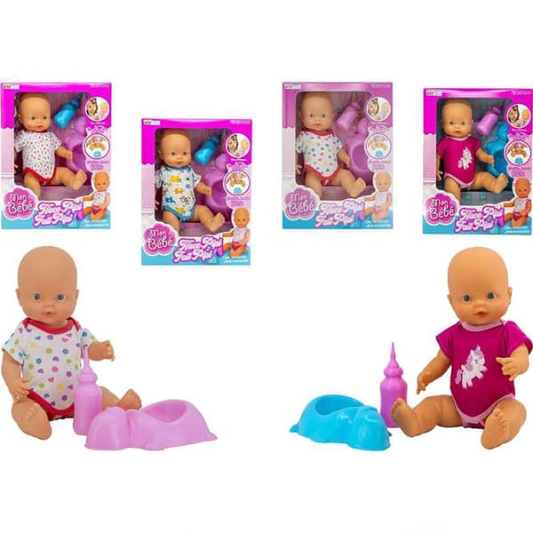 Vicam Toys Tog Drikken Og Pipi Pipi 40 Cm Assorteret Spædbarn Dukke Rosa