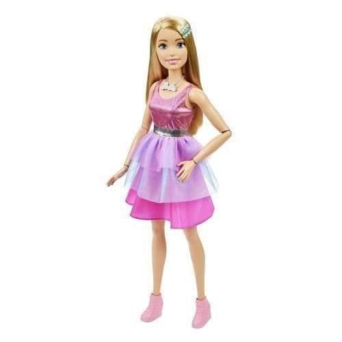 Barbie Mycket stor blond docka 71 cm, iriserande rosa klänning, Barbie Fashionista Från 3 år, HJY02