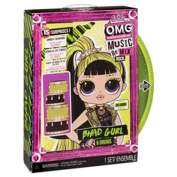LOL. Surprise OMG Remix Rock - Bhad Gurl och trummor - 24 cm modedocka