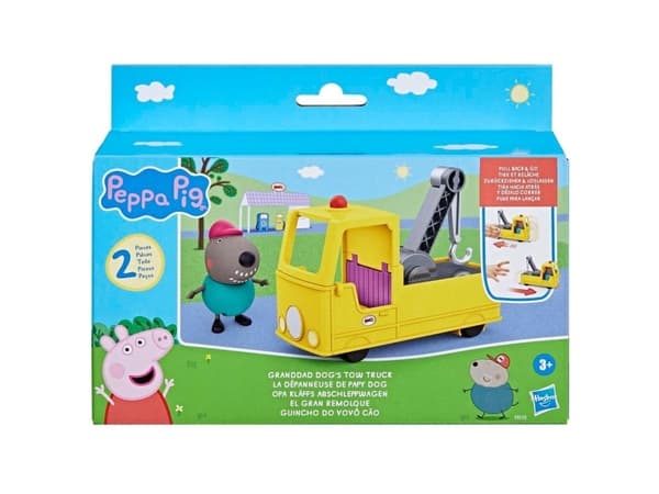 Peppa Pig Granddad Dog&#039;s Tow Truck Construction Vehicle and Figure Set, Preschool Toys for Boys and Girls 3 Years and Up