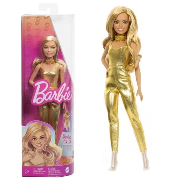 Barbie-Fashionistas 222-docka med vågigt blont hår HRH19