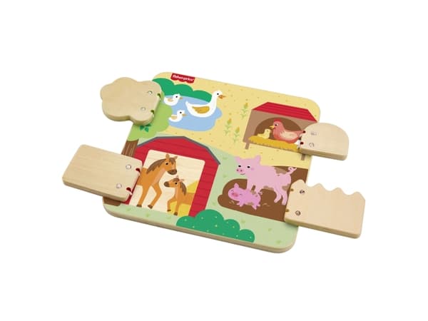 Fisher Price Wood Farm Animals Busy Board CDU