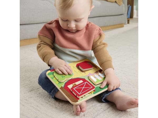 Fisher Price Wood Farm Animals Busy Board CDU