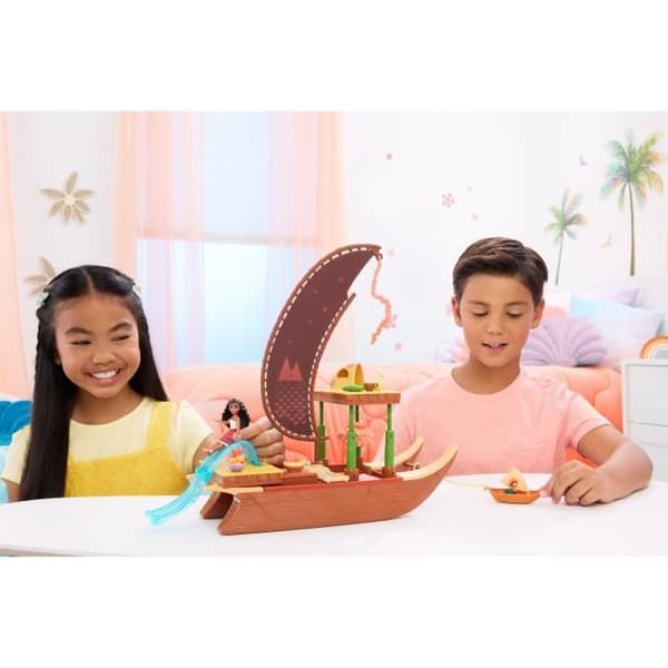 MATTEL Disney Vaiana 2 - Vaïanas kanot + 1 Moana-docka + Kycklingen HeiHei JBT78