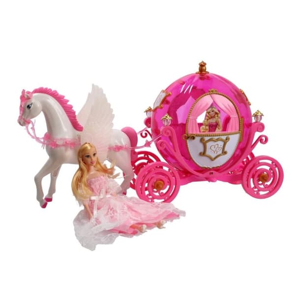 Prinsessdocka med hästvagn + ljus