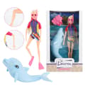 Miniatyrbild 1 av 7: Lauren Deluxe Teen Doll Diver med glitterdelfin
