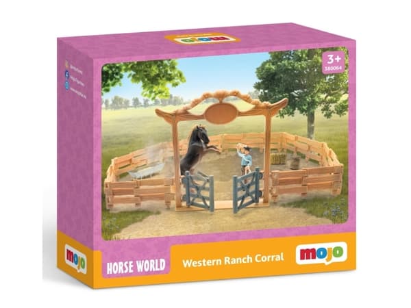 Mojo Western Ranch dyreindhegning med cowboy (14 dele), Land liv