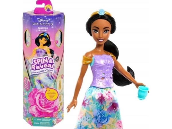 Disney Princess SPIN & REVEAL Jasmine Doll, Fashion doll, Female, 3 yr(s), Girl, 290 mm, Multicolour