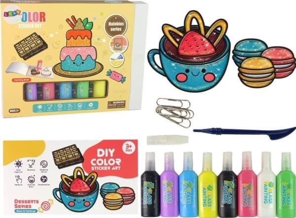 LeanToys DIY Godis Fönsterklistermärken 8 färger Glitter
