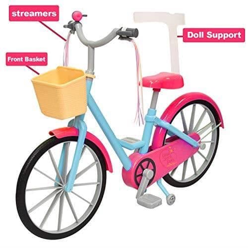 Cykel för dockor - The New York Docka Kollektion - E133 - 45,7 cm - Girlander - Korg