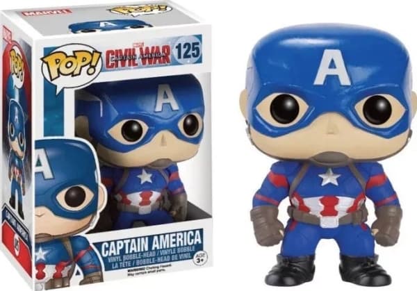 FUNKO POP! Marvel Captain America: Civil War Captain America, Samlarfigur, Vuxna och barn, Serietidning, 90 g
