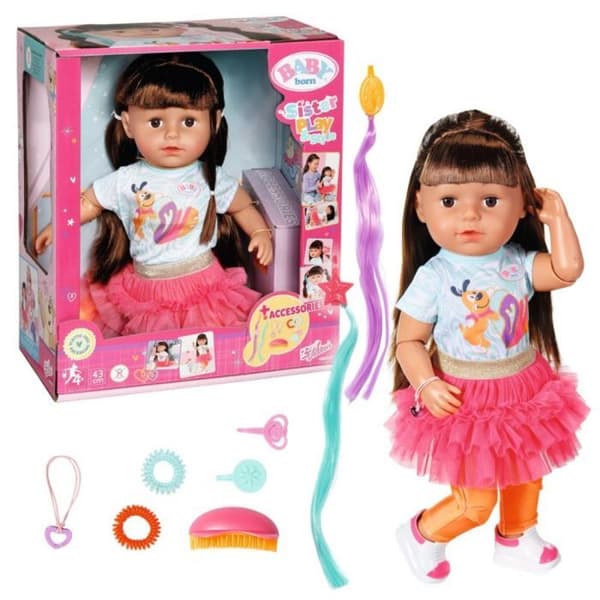 Baby born docka - 591415 - Sister Style - Lek brun 43cm