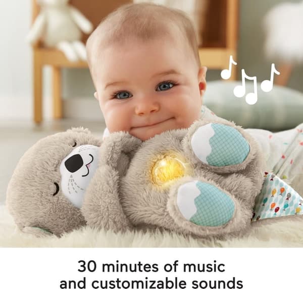 Babyleksak bärbar plyschljudmaskin med musikljus och andningsrörelse för nyfödda 0+ månader