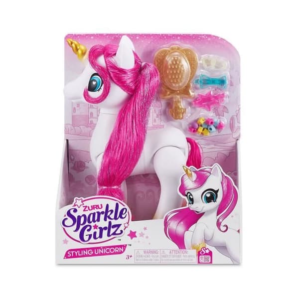 Styling Toy - ZURU - Sparkle Girlz Unicorn Styling Set - Unicorn med anpassningsbara håraccessoarer