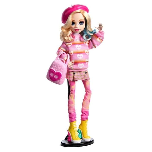 Monster High-Enid Sinclair-Docka i rosa kläder med tillbehör - Monster High - HXJ05