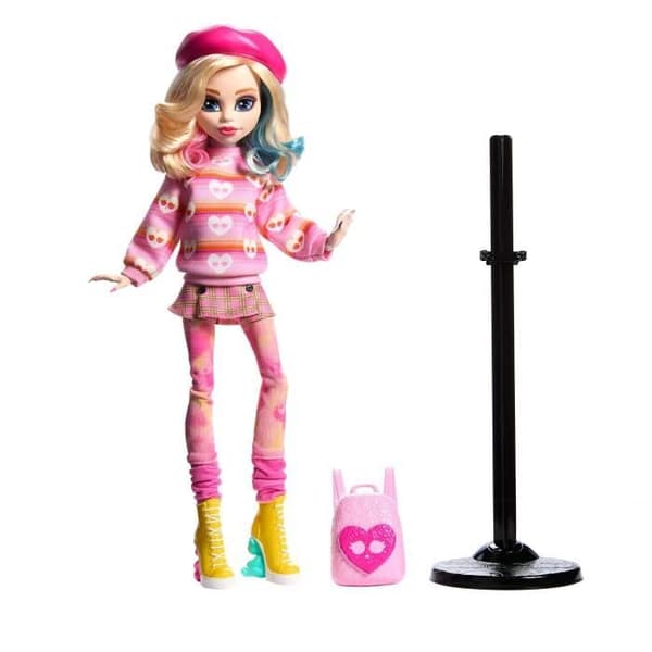 Monster High-Enid Sinclair-Docka i rosa kläder med tillbehör - Monster High - HXJ05