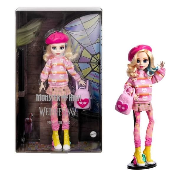 Monster High-Enid Sinclair-Docka i rosa kläder med tillbehör - Monster High - HXJ05