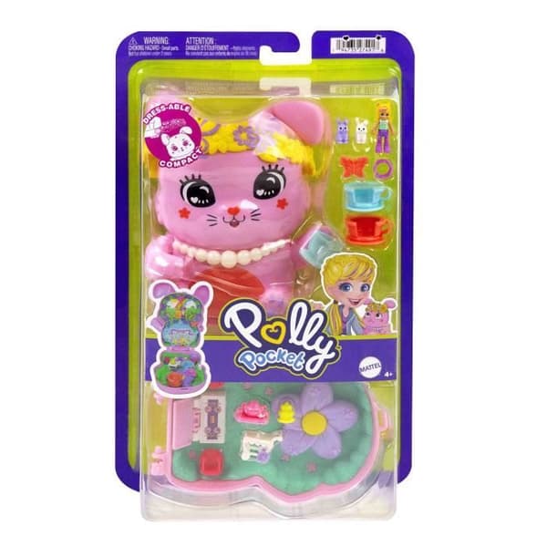 Polly Pocket-Coffert Trädgård Kanin teetid -Reseleksak - 4 år+- JCR40