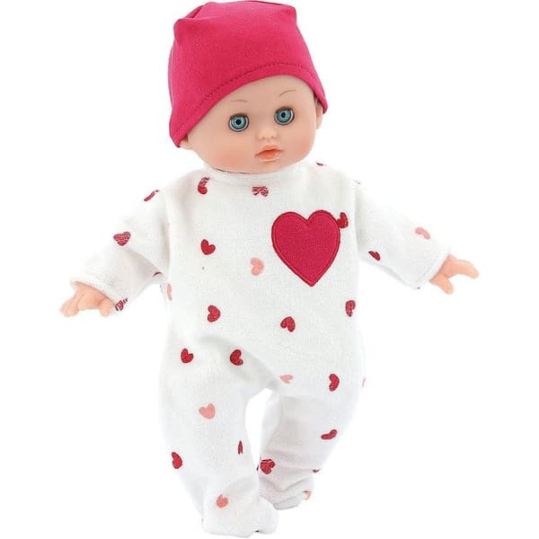 Petitcollin docka - Eden - 28cm - Blinkande blå ögon - Blont målat hår - Hjärta pyjamas
