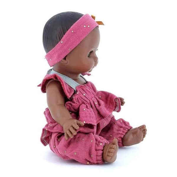 Poupon Petit-Câlin - PETITCOLLIN - Lya - Rosa - 28 cm - Tillverkad i Frankrike
