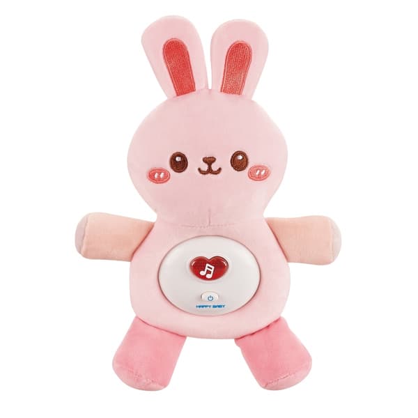 WOOPIE BABY Interaktiv Plushie Baby Gosedjur Ljus Ljud Kanin Sovvagn Rosa