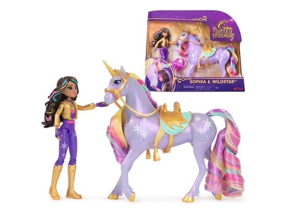 Unicorn Academy, Sophia & Wildstar with 2 Accessories & Hair Tool, Dolls & Unicorn Toys for Girls Ages 4 and up, Fashion doll, Female, 4 yr(s), Girl,