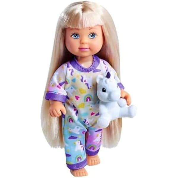 Pyjamas - SIMBA - Simba Evi Love - Flerfärgad - Docka med Unicorn Plysch - 3 år och uppåt