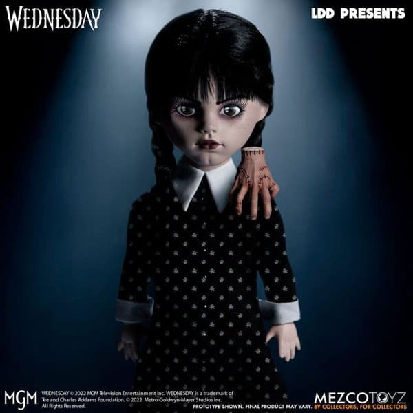 Docka - Mezco Toyz - Wednesday The Living Dead - Svart - Fina detaljer - Flexibla leder
