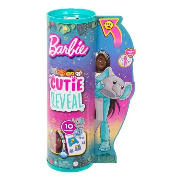 Barbie - Barbie Cutie Reveal Elephant - Docka - Ålder 3+