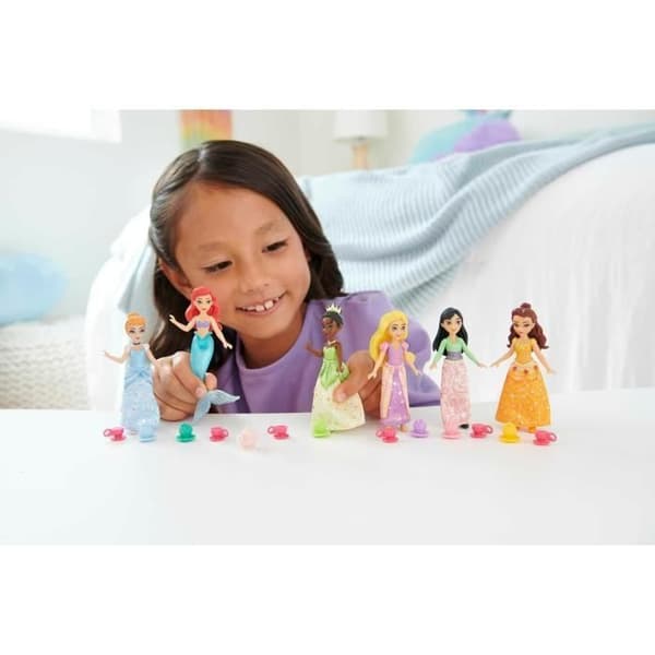 Coffret Mini-Dockor - Mattel - JCR91 - 6 Disney Prinsessor - 13 Tillbehör - Royal Afternoon Tea