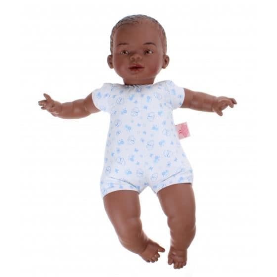 Nyfödd babydocka mjuk kropp 45 cm Afrikansk pojke - BERJUAN - Blå - Tjej
