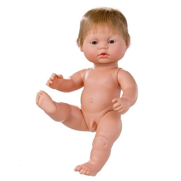 Babydocka - Berjuan - Blond nyfödd - 38 cm - Pojke - Plast