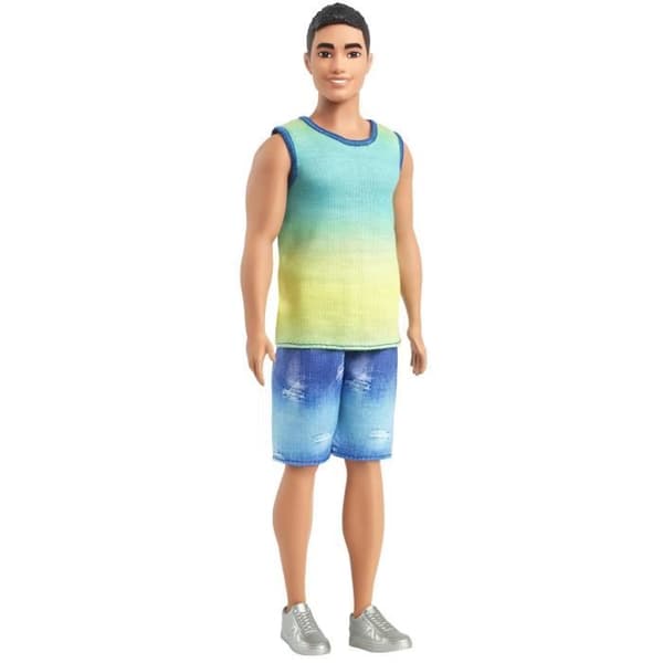 Barbie-Fashionistas-Docka Ken Med Gradient T-shirt Och Jeansshorts - 3 år+ - HYV00