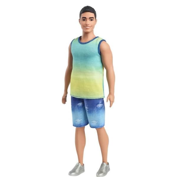 Barbie-Fashionistas-Docka Ken Med Gradient T-shirt Och Jeansshorts - 3 år+ - HYV00