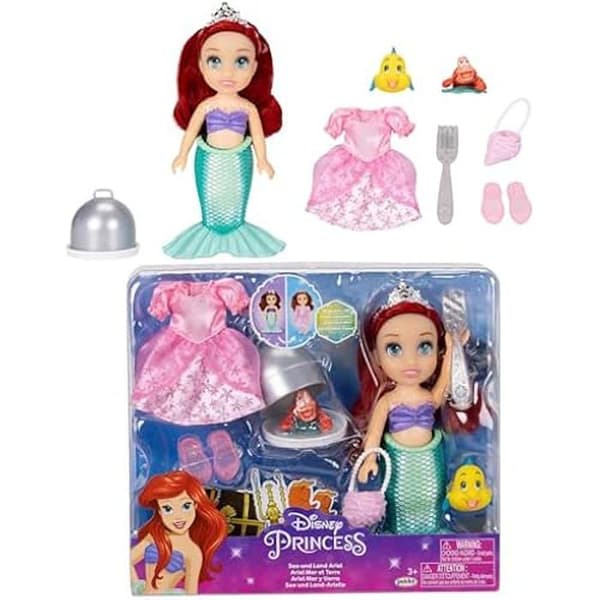 Poppis Ariel - DISNEY PRINSESSA - Transformationsläge - 15,2 cm - Med Sebastian &amp; Flounder