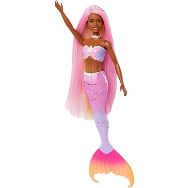 Puppa Sjöjungfru - Barbie - aBrooklyna - Rosa Hår - Färgväxande Effekt - Inkluderade Tillbehör